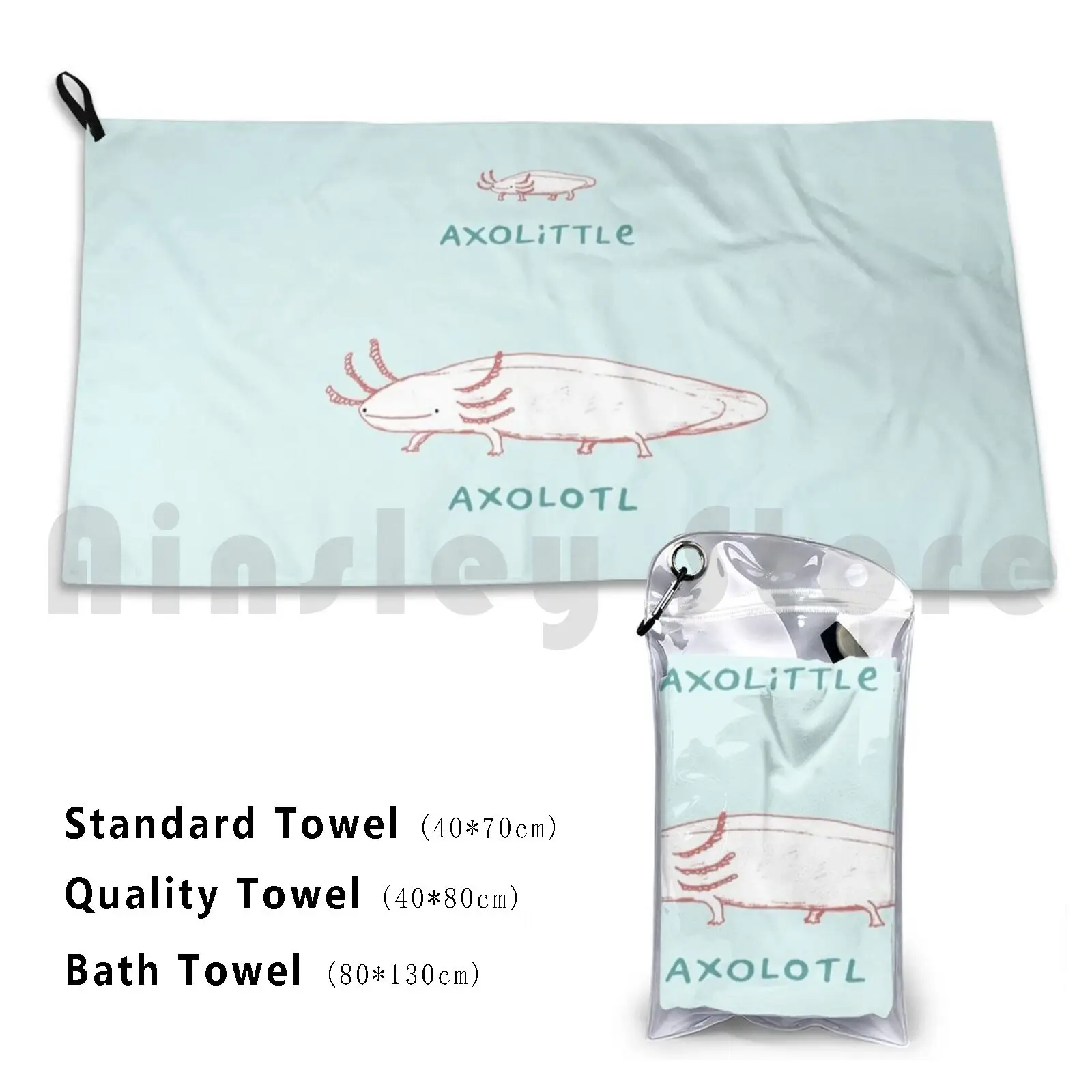 Axolittle Axolotl Custom Towel Bath Towel Axolittle Axie Funny Floating Axolotl Love Cute Sweet Adorable