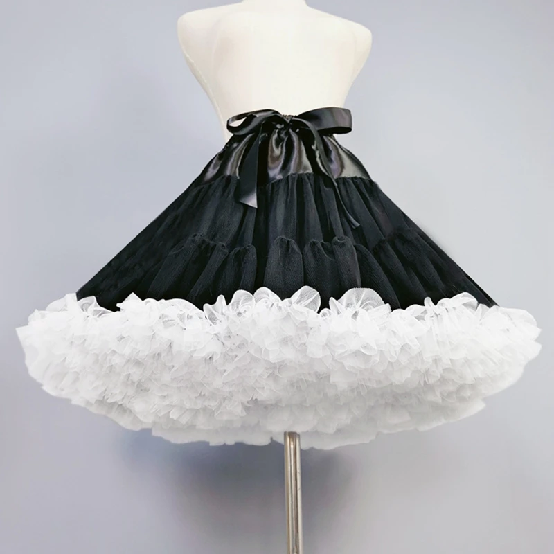 Women's Crinoline Petticoat Tutu Skirt Multiple Layers Ball Gown Half Slips 16 Inch Underskirt for Wedding Bridal Dress