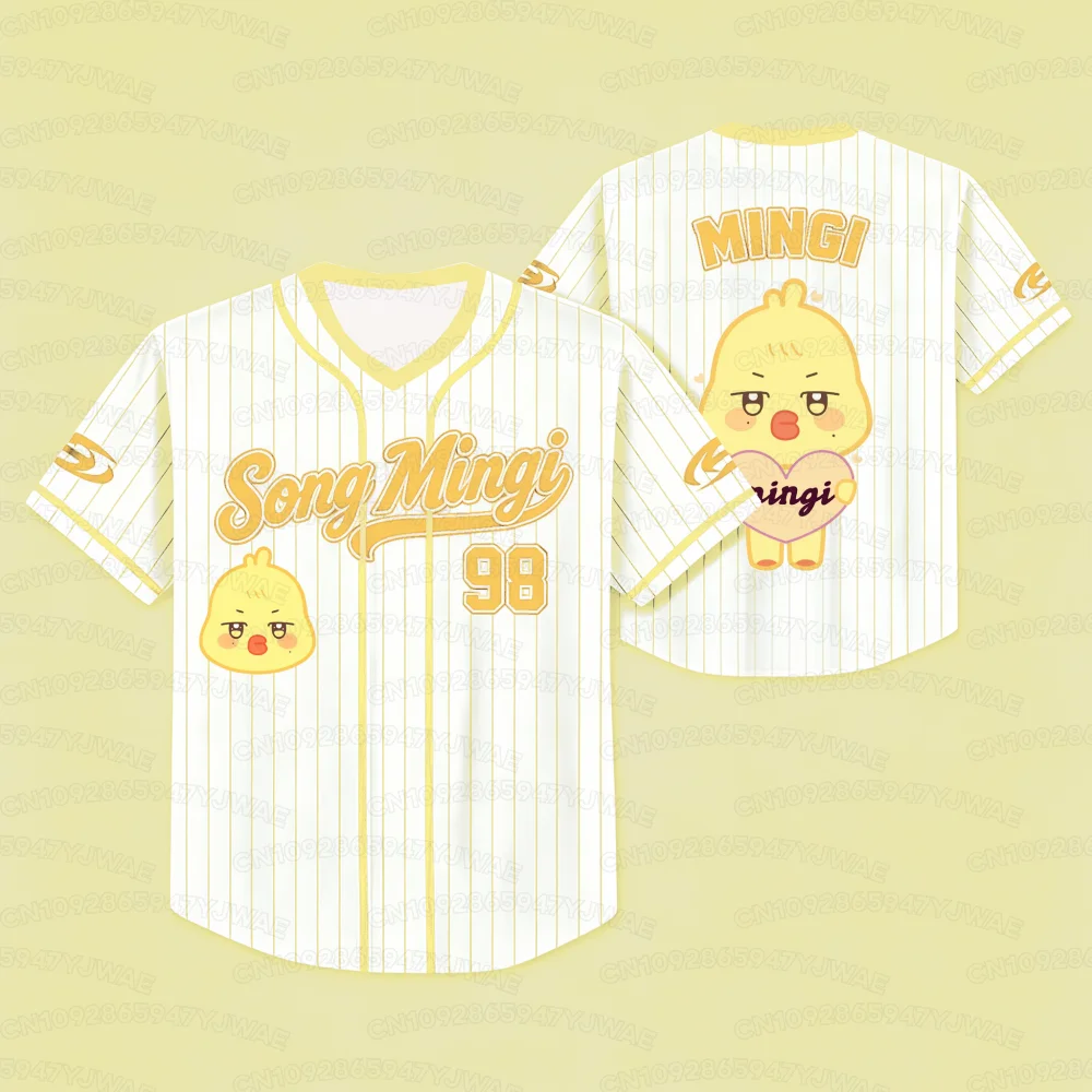 2026 Sommer Damen Herren Mädchen Ateez San SEONGHWA Charaktere 3D-Druck Grafik T-Shirt Kpop-Fan-Geschenke V-Ausschnitt Jersey – Detail 6