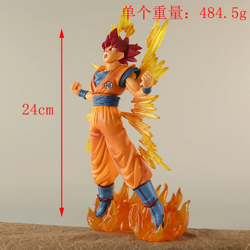 24CM Bandai Spirits Ichibansho Super Sayan God Goku Dragon Ball Super  PVC Action Model Anime Figure Collectible Toys for Boys