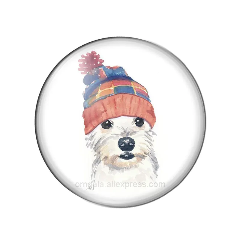 Piękne malowanie artystyczne psy Cartoon 10 sztuk zestaw 12mm/16mm/18mm/25mm okrągłe zdjęcie szkło cabochon demo płaskie powrót dokonywanie ustaleń — zdjęcie 3