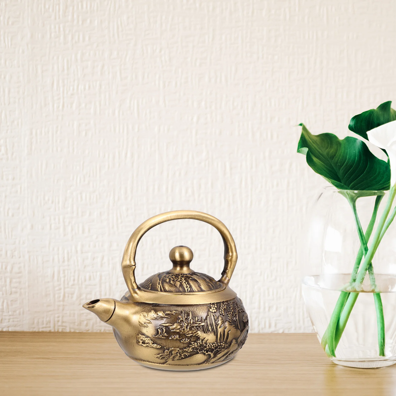 

Mini Copper Handle Vintage Kettle Ornament Home Decor Miniature Mini Kettle Decoration Retro Decoration Kitchen Bar Utensils