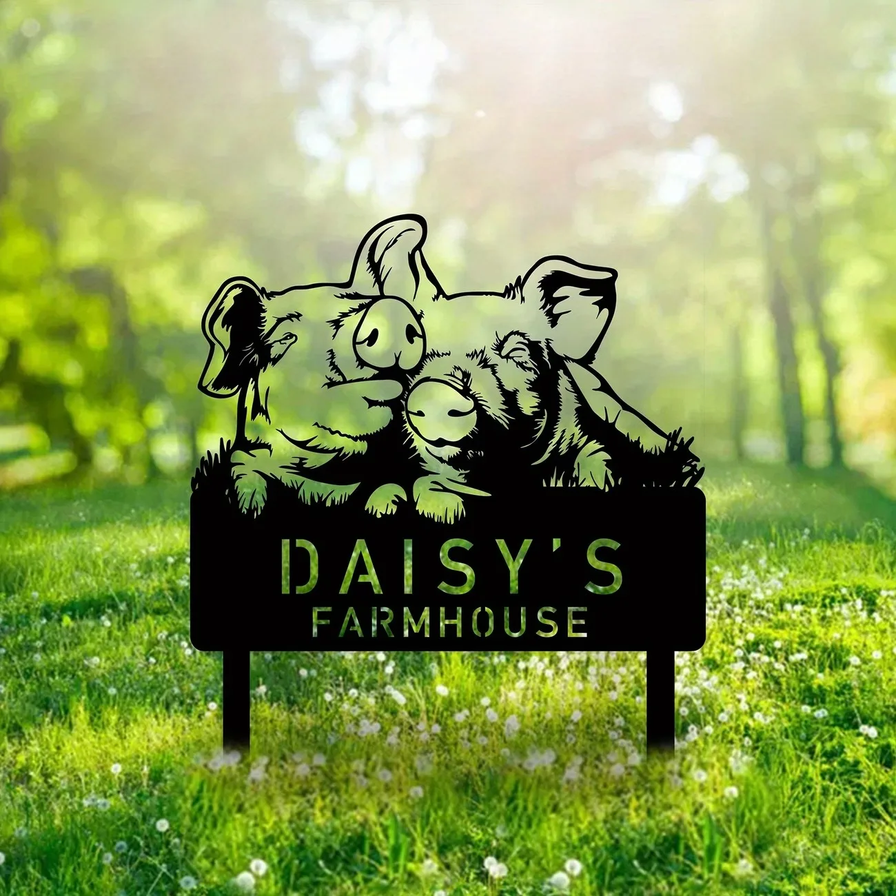 

Персонализированная металлическая табличка для садовых инструментов с животными, настраиваемая садовая табличка, металлическая табличка для клумбы, украшение для улицы и двора