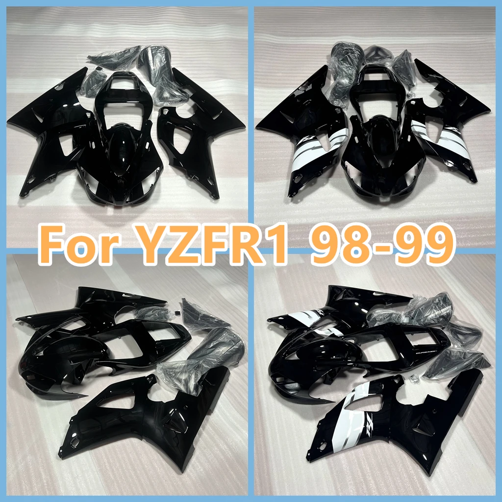 For YZFR1 1998 1999 YAMAHA YZF-1000 YZF-R1 Full Black Bodywork YZF R1 1000CC 98-99 Motorcycle Fairing 100% Fit Injection Molded