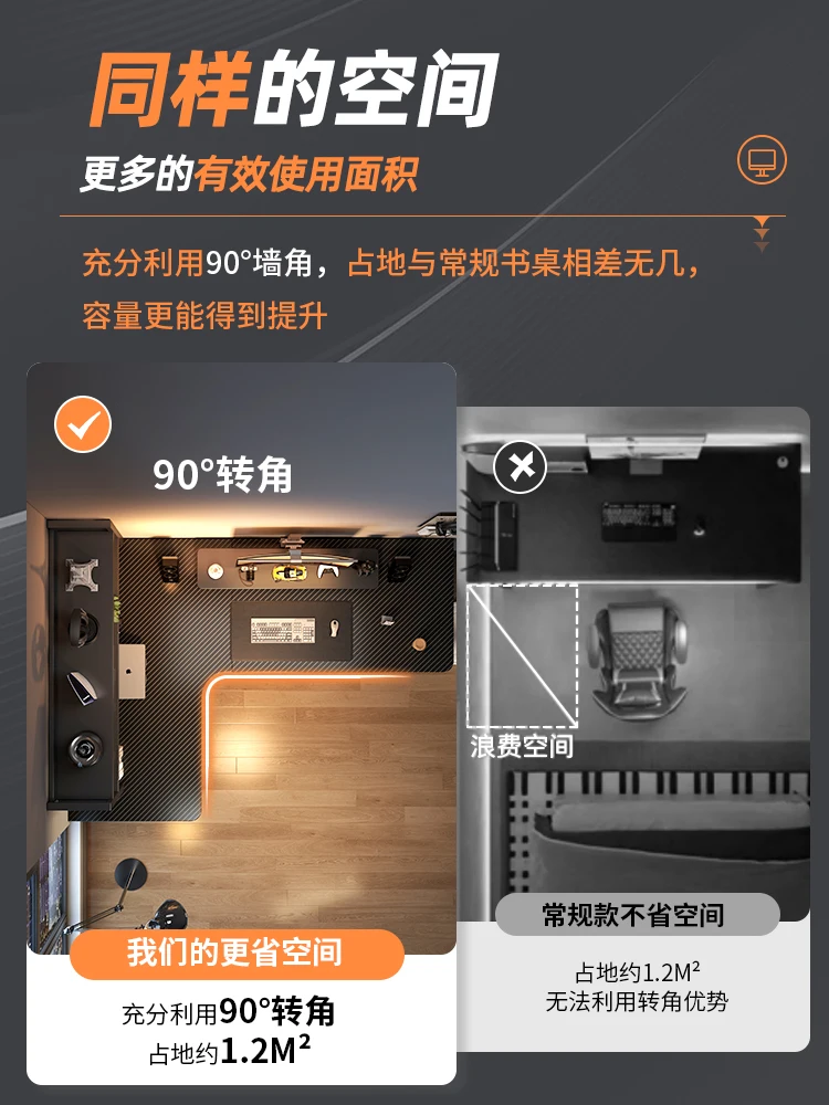 Corner Computer Desk Desktop Home Gaming Table Double Desk Bookshelf Bedroom Desk Workbench Corner Table