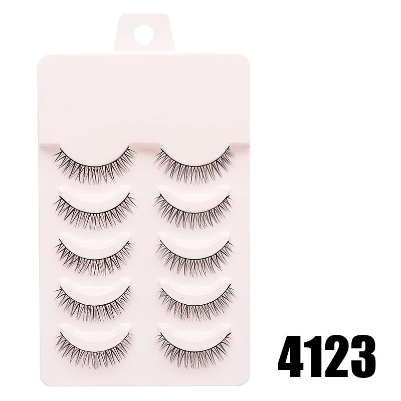 DINGSEN Gefälschte Wimpern, Anime-Wimpern, 5 Paar kleine Teufel-Wimpern, natürliches tägliches Make-up, Manga-Wimpern, transparente Band-Wimpern – Detail 13