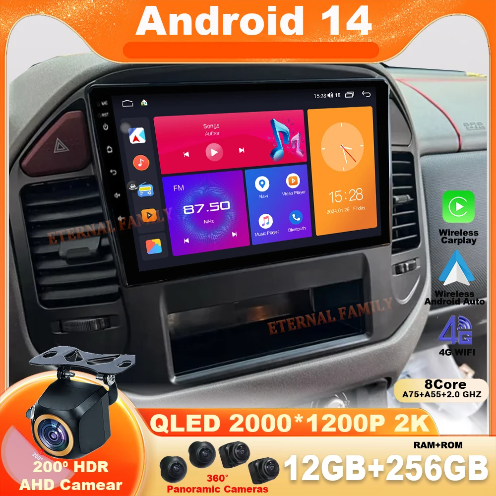 

Wireless Android 14 Head Unit For Mitsubishi Pajero 3 V70 V60 1999-2006 Car Auto Radio Carplay Multimedia Navigation No 2din DVD