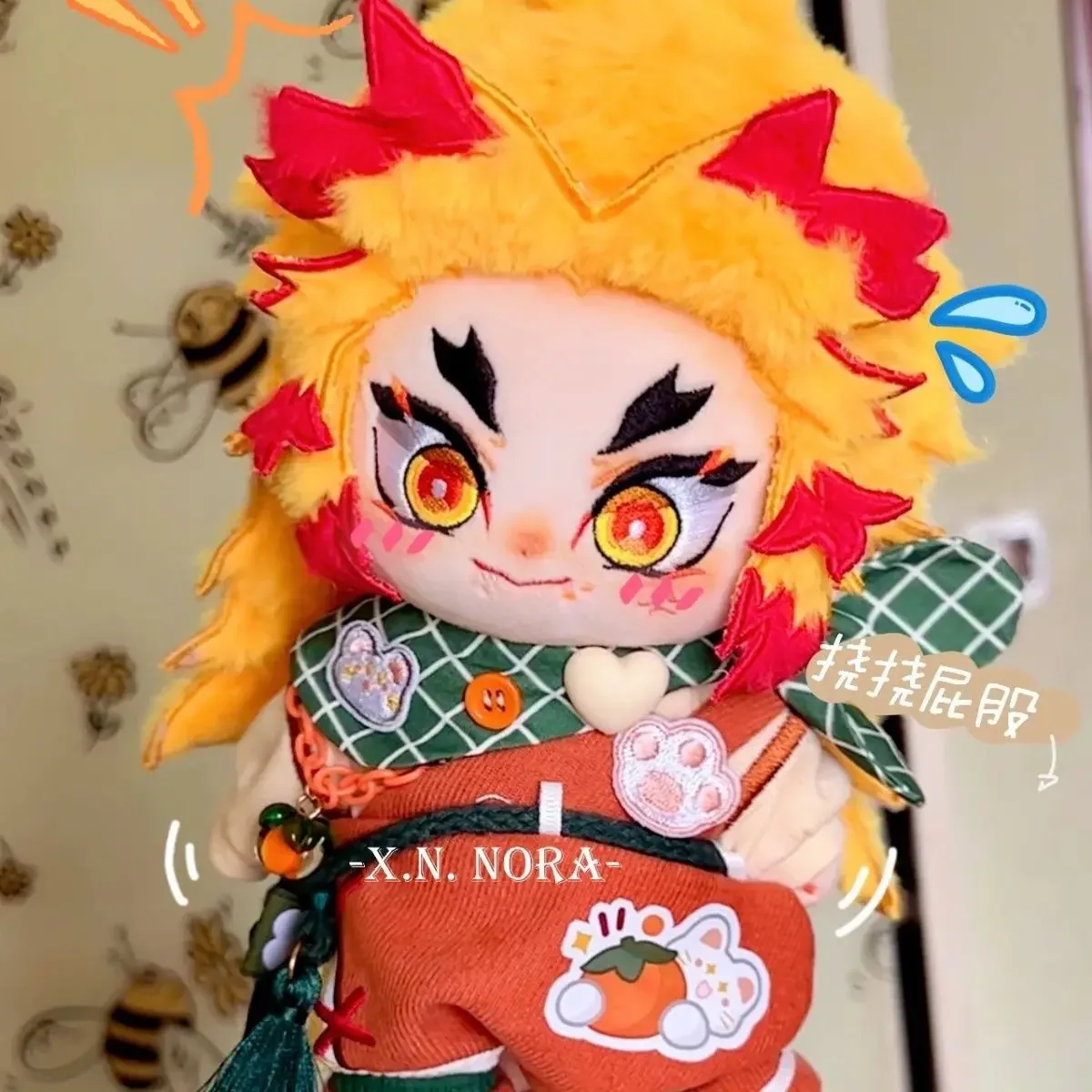 20CM Anime Demon Slayer Rengoku Kyoujurou atrybut przystojny Cosplay lalka zabawki z kreskówek lalki świąteczny prezent