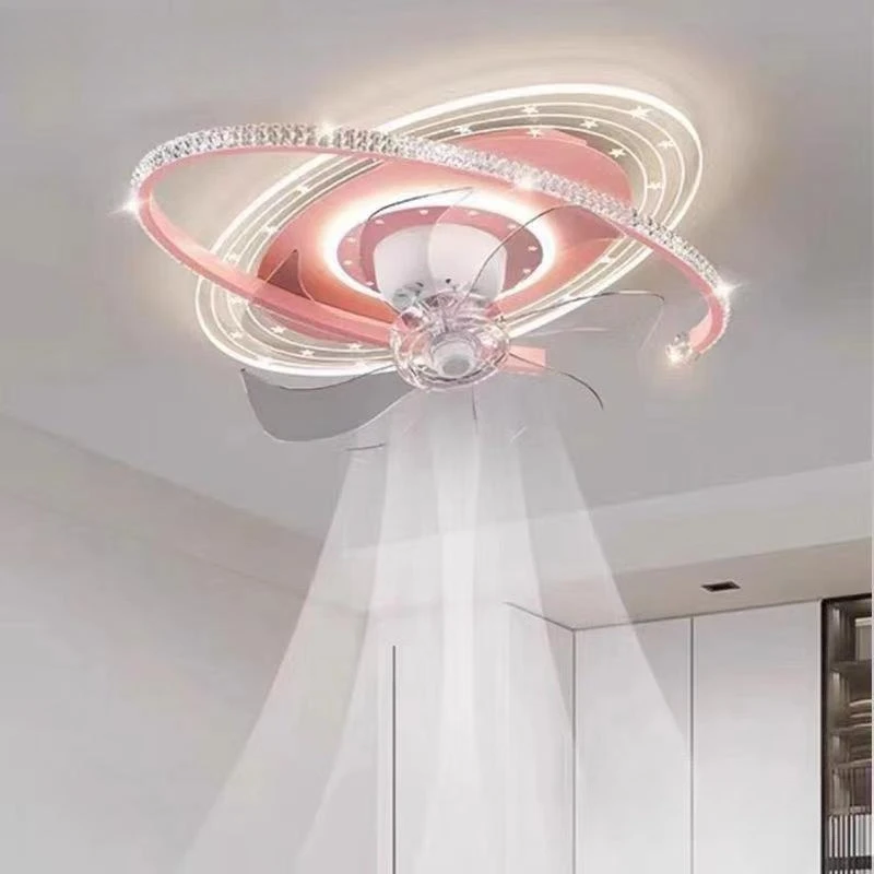 Ceiling Fan Light 360 Degree Shaking Head Intelligent Voice Children's Bedroom Parlor Minimalist Variable Frequency Electric Fan