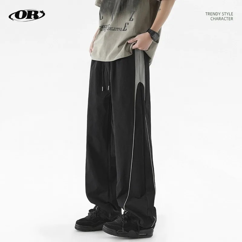 

OR FL осенние тонкие стильные повседневные брюки в полоску, модные брендовые спортивные ветровки, брюки Design Sense, брюки в американском стиле