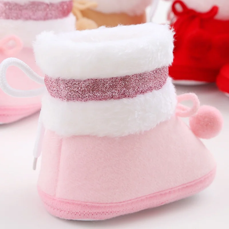 Outono inverno de pelúcia quente sapatos de bebê bonito macio recém-nascido botas de neve para meninos meninas infantil casual algodão-acolchoado sapatos 0-18 meses