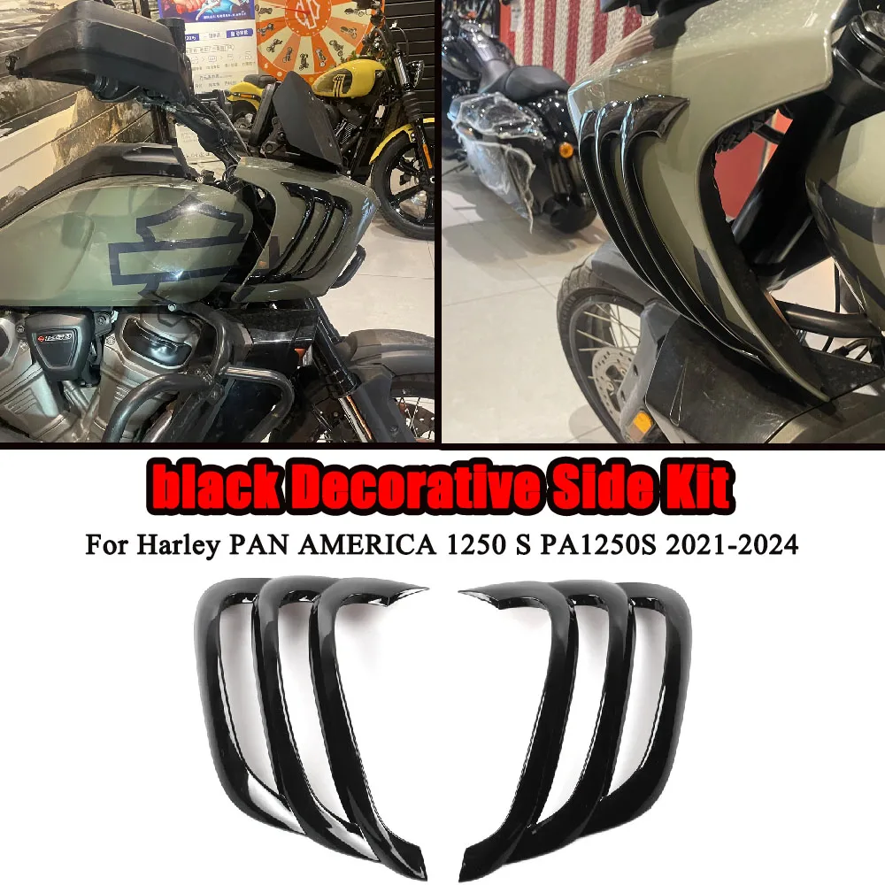 

For Harley PAN AMERICA 1250 S PA1250S 2021 2022 2023 2024 Motorcycle Accessories New Shark Gills Three Color Decorative Side Kit