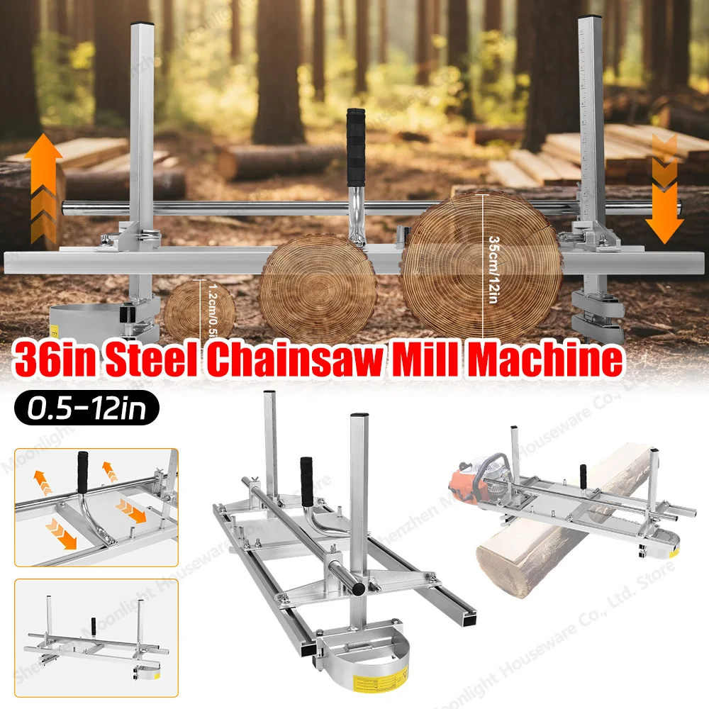 

36-дюймовая стальная насадка для цепной пилы с возможностью резки толщиной 0,5-12 дюймов, портативный лесопильный станок для строителей и плотников