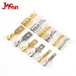 100-piece 2.8mm, 4.8mm, 6.3mm plug spring female spade cold crimping terminal connector car speaker wire connector set.