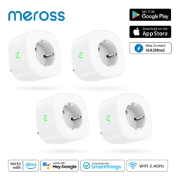 Meross 16A EU Smart Plug Wifi Smart Socket Power Outlet Power Strip With Power Monitoring Work with Alexa Google Assistant