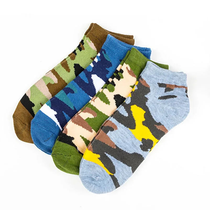 

4Pairs Men Socks Spring Autumn Cotton Army Soldier Camouflage Casual Socks Mens Male Durable Boat Socks Summer Calcetines Hombre