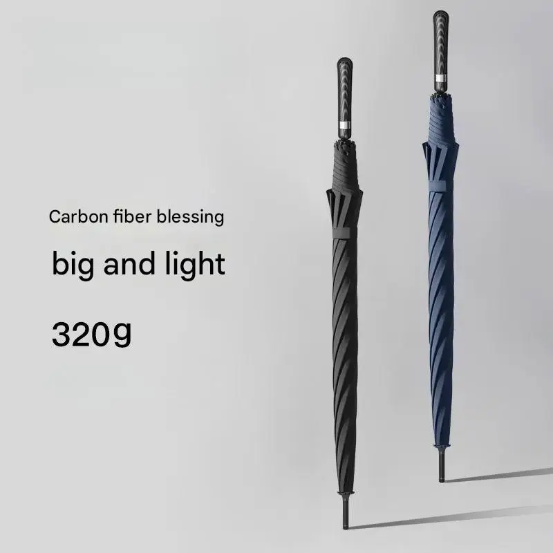 Luxury Carbon Fiber Weatherproof Umbrella Double Size Extra Large Craft and Reinforced Long Handle Men's Business Golf Umbrella