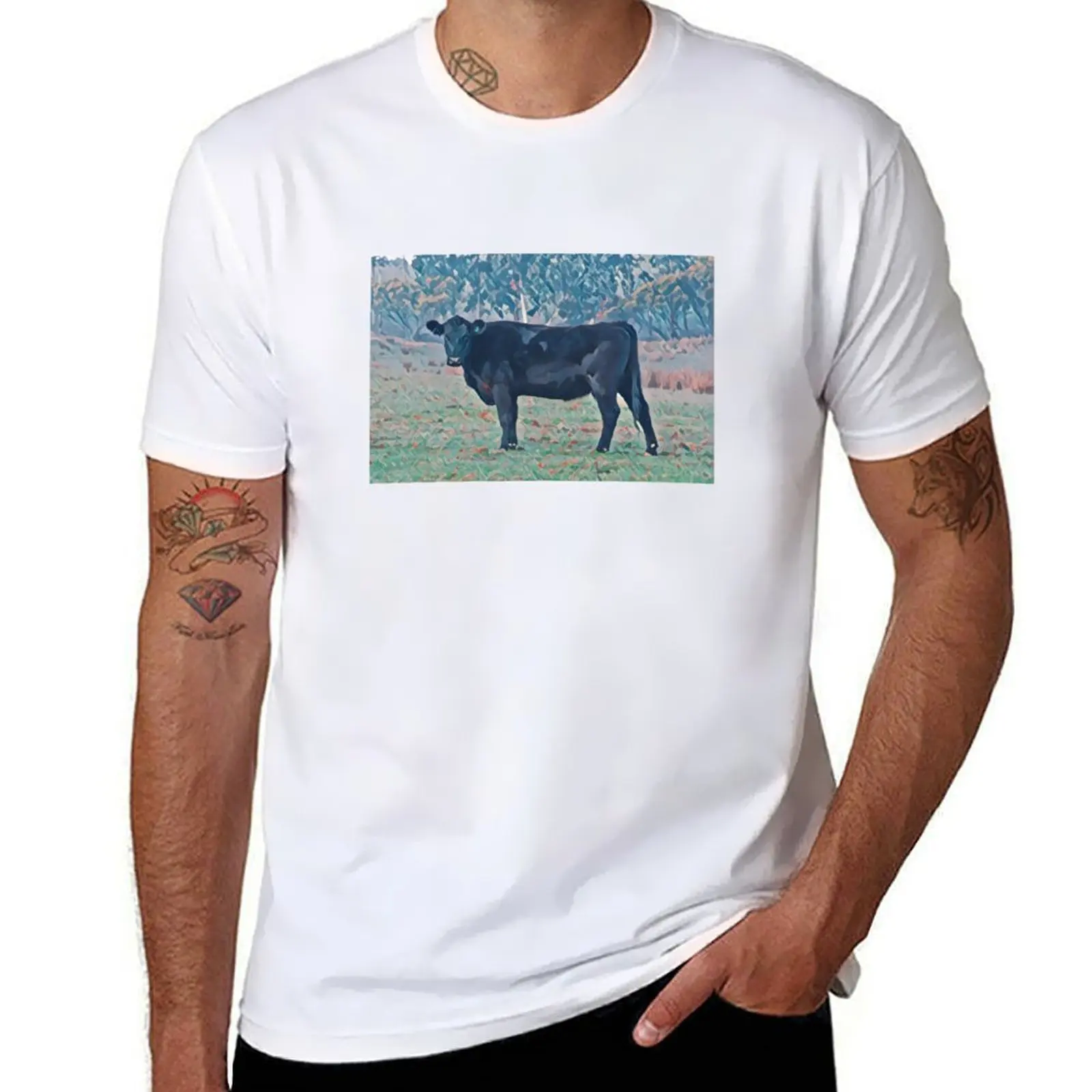 

Black Angus Cow T-Shirt man t shirts for men t shirt man casual T-Shirt