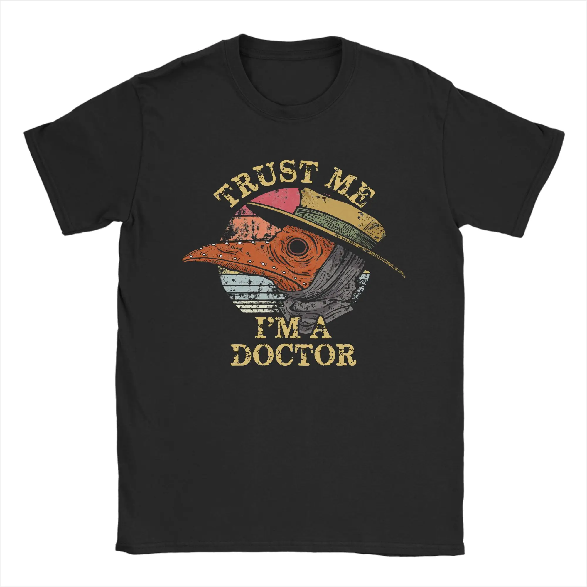 Men Plague Doctor Trust Me I'm A Doctor T Shirt Halloween Black Death Bird Streetwear Cotton Clothes Round Neck Tees T-Shirts
