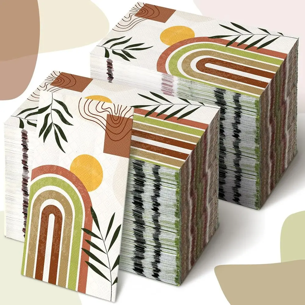 

Boho Style 2 Ply Absorbent Paper Napkins for Showers, Weddings, and Kitchen Use