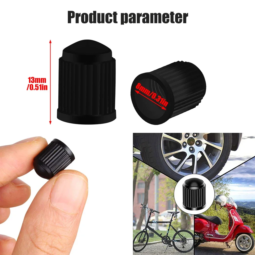 100Pcs/Lot Wearproof Plastic Auto Wheel Tyre Tire Valve Stem Caps Covers, Artight Seal Heavy Duty, on The Nipple Car Accessries