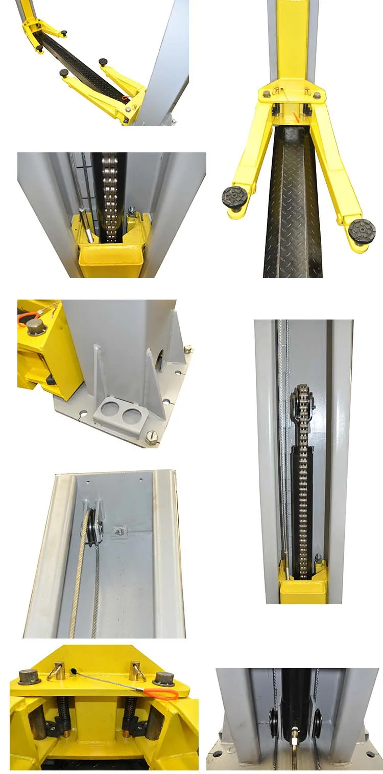 Best Price Low Ceiling Manual Release 2 Post Car Lifts For Home Garages 4000kg Lifting Capacity Two Sided Hydraulic Base Plate