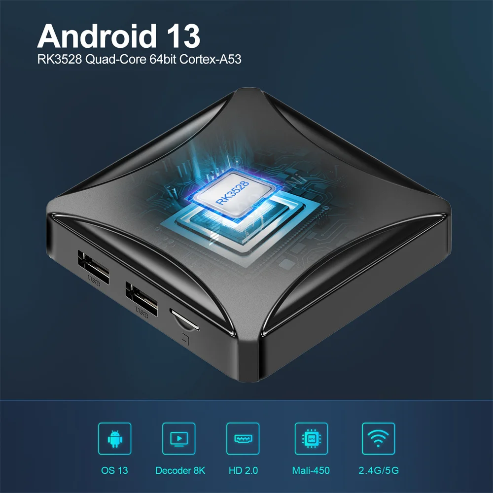 Woopker Android 13 TV BOX X88 Mini 13 RK3528 8K Ultra HD Smart TVBox  2GB 16GB Dual Wifi 2.4G 5G 100M LAN 4GB 32GB PK H96 MAX