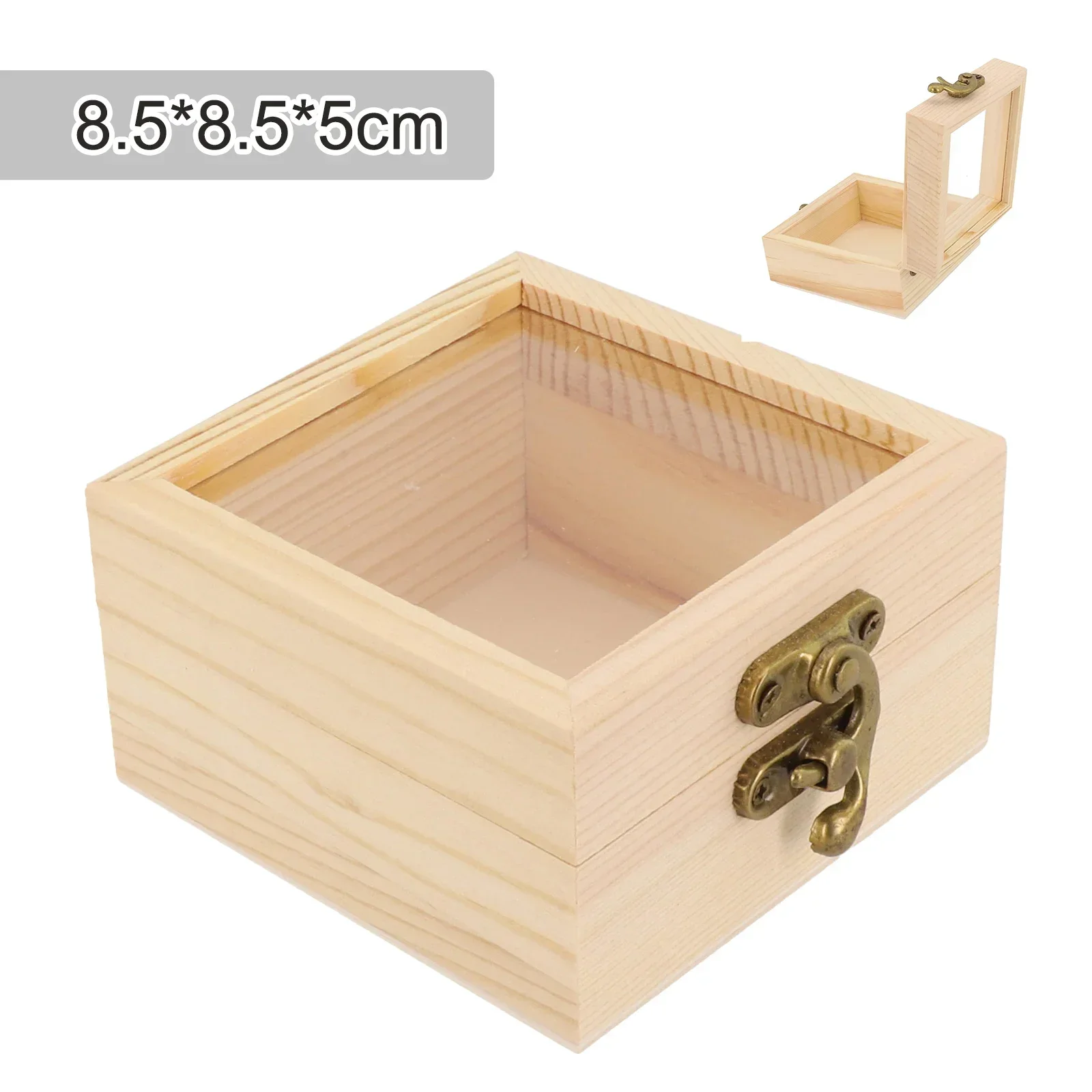 Scatola portaoggetti in legno retrò Scatole portaoggetti quadrate con cerniera Scatola regalo artigianale Scatola di gioielli Decorazione