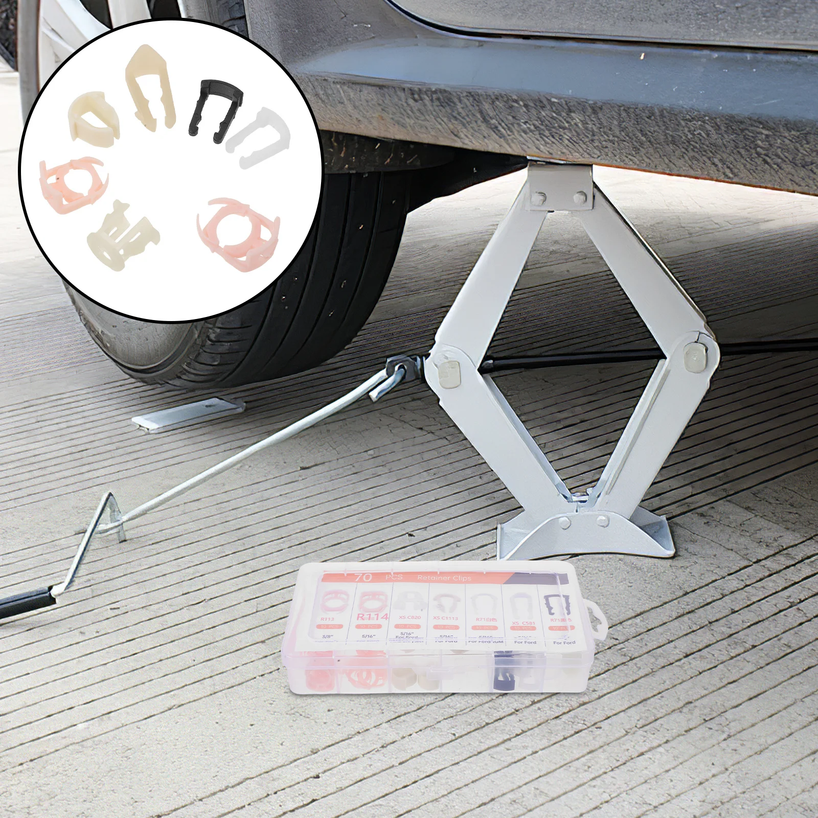 

70Pcs Fuel Line Clips Compact Portable Comprehensive Kit for Road Trips Routine Vehicle Maintenance Fuel Line Clips