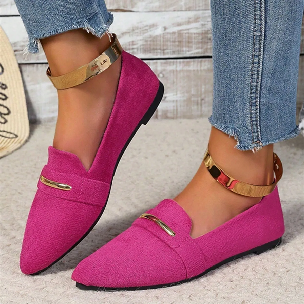 Loafers Wohnungen Spitz Casual Frauen Schuhe Neue Bequeme Walking Mujer Zapatos: Tragen-wider – Detail 16