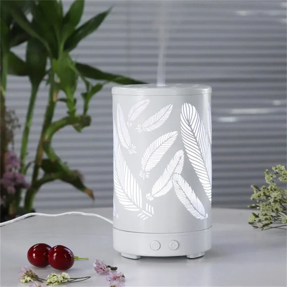 Metal Diffuser Essential Oil Aroma Diffuser Skeleton Ultrasonic with 7 Color Changing Lights Quiet Vintage Mist Humidifier Home