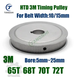HTD 3M 65T 68T 70T 72Teeth Synchronous Timing Pulley Bore 5mm to 25mm Belt Width 10/15mm  HTD 3M 65Teeth 68Teeth 70Teeth 72Teeth