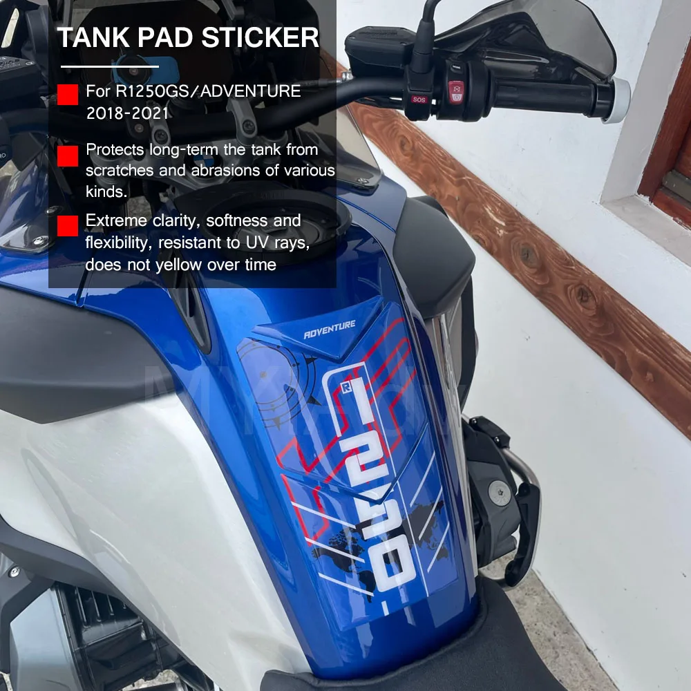 Tank Pad Stickers  For BMW R1250GS Adventure 2023 Motorcycle Fuel Tankpad Decals R 1250 GS R1250 ADV HP Triple Black 2018-2022