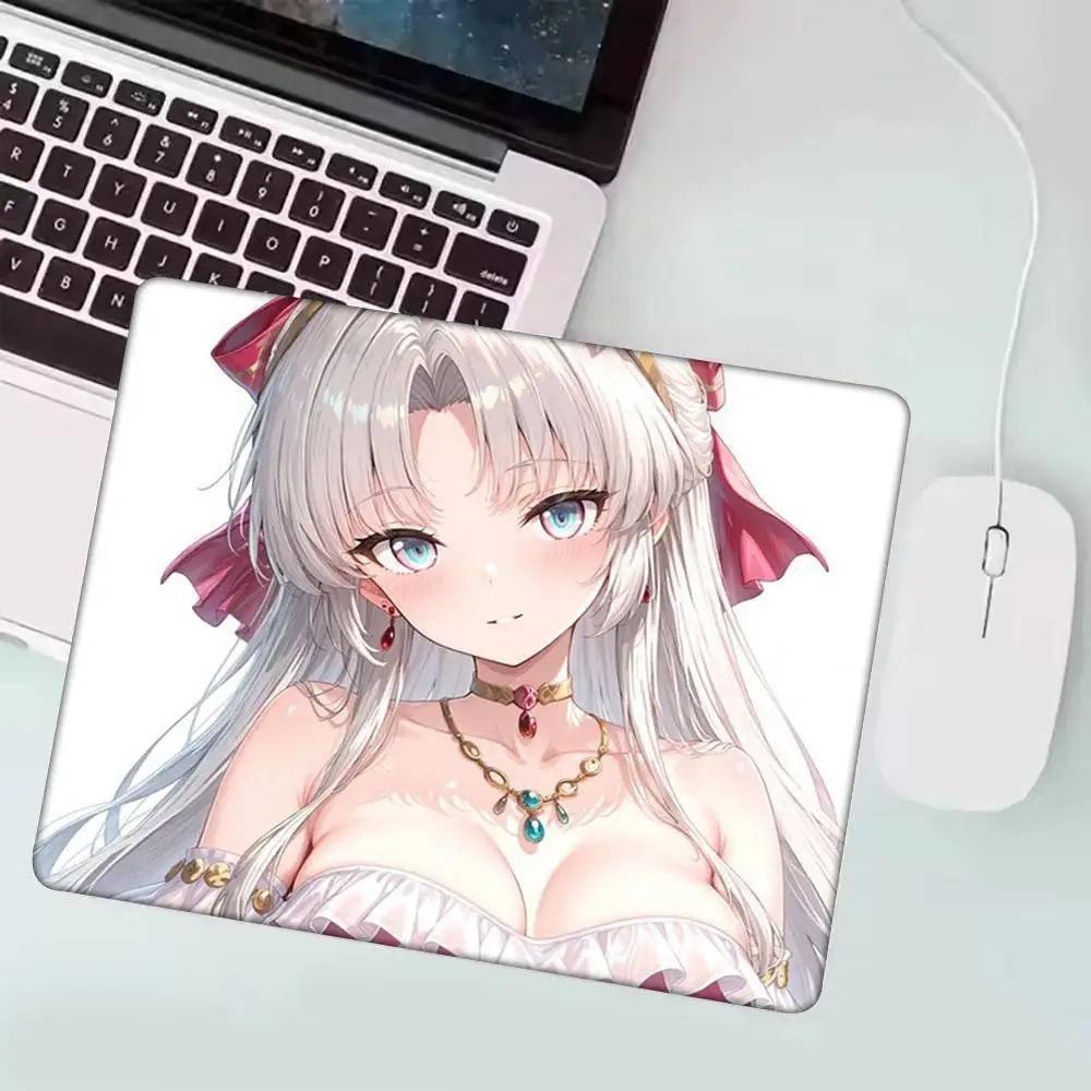 1 Buah Alas Mouse Anime Game Wuthering Waves C-carlotta LockEdge Kecil untuk Gamer Alas Meja Komputer Karet Anti Selip Persegi Panjang