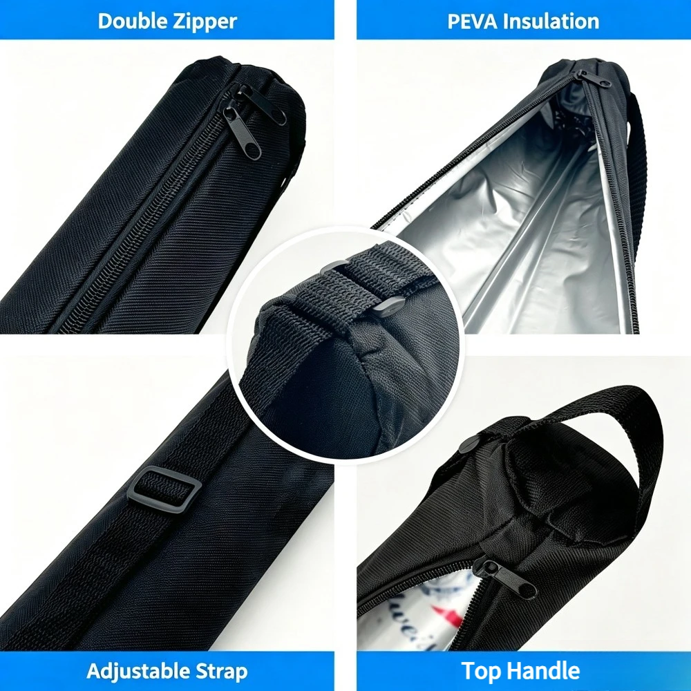 Golf Bag Beverage Sleeve, 7-Can Golf Cooler Beer Sleeve, Keeps Drinks Cold on The Course,Golf Accessories Gifts for Men