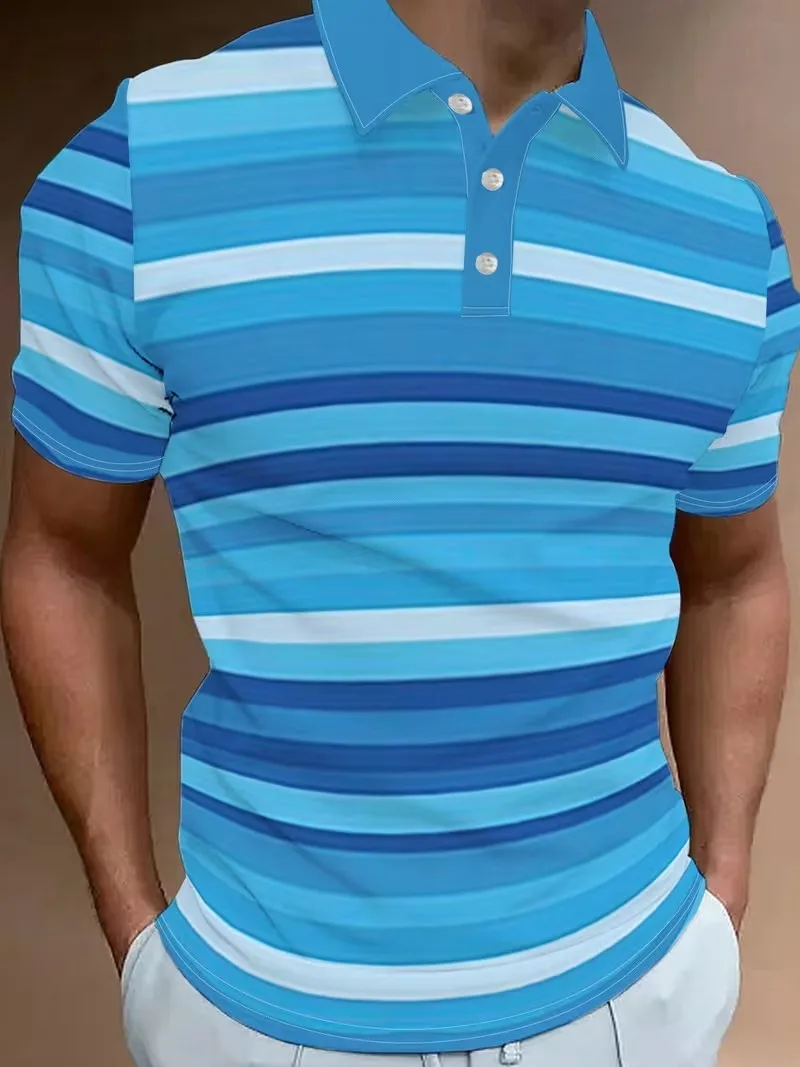 2026 Summer Men's New Polo Shirt, with a Flip Collar and Button, Fashionable, Casual, Sunshine, Handsome, Versatile Men's Top