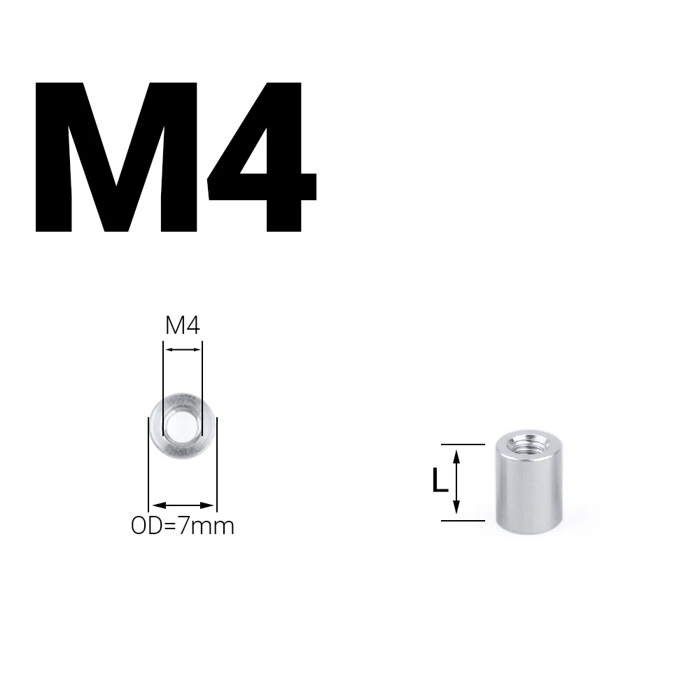 Separadores De Manguito Redondos Design61 – L=7mm, Diámetro 15/8,2mm Para M8 | Pack De 10 Unidades De Polietileno HD