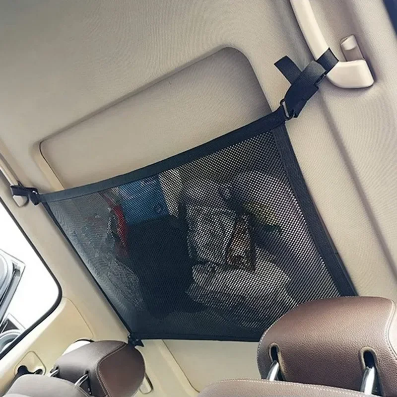 Car Net Pocket Storage Ceiling Roof Cargo  in The Trunk Interior Bag For Auto Container Universal Multifunction Accessories