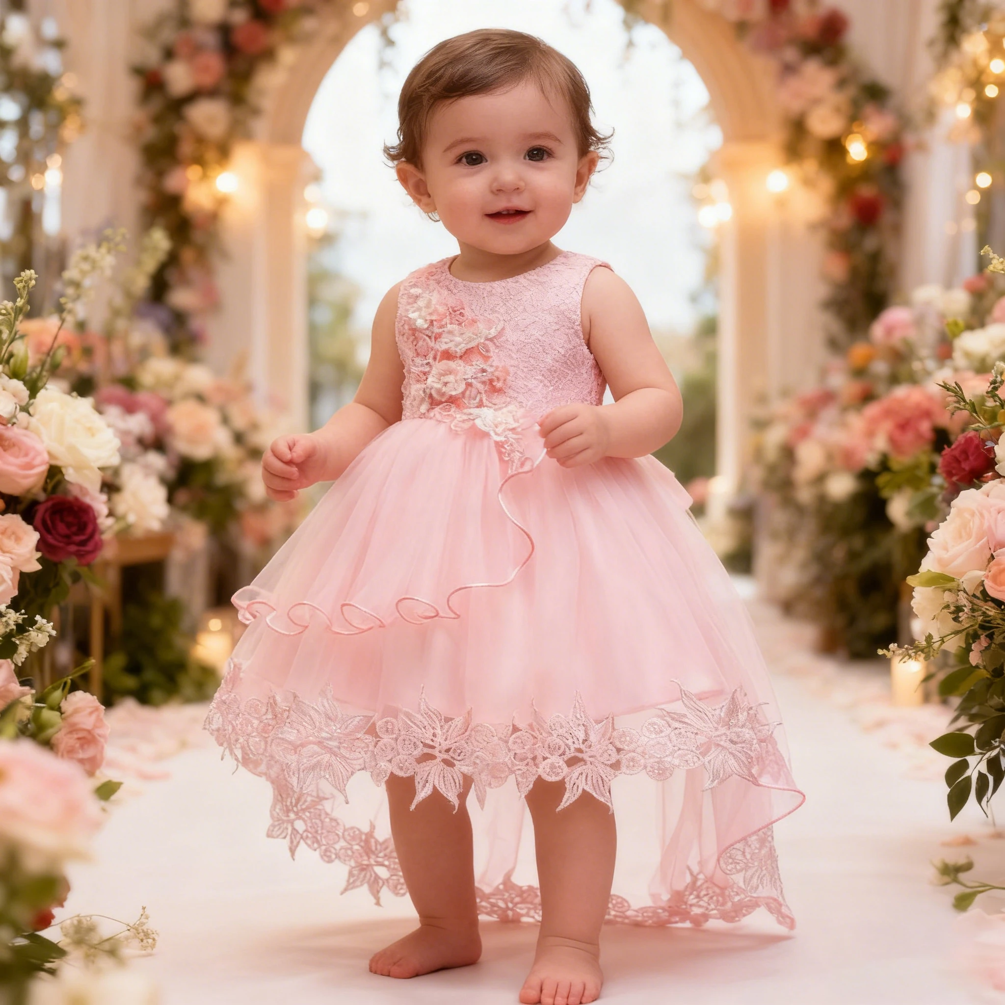 

Платья для маленьких девочек от 12 до 24 месяцев. Летняя одежда для младенцев. Вечерние платья с цветочным узором для новорожденных девочек. Первое причастие для крещения.