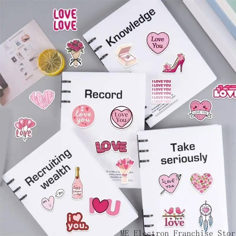 T5EA 50pcs/paquete caricatura Graffiti Sticker Valentines Day Temed Temed Temed Patalging Album Guitar Album Guitar Packaging