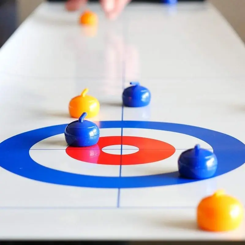 Table Top Curling Game Quality Tabletop Curling Game Compact Curling Board Game Curling Mini Table Games Family Bowling Bar Set