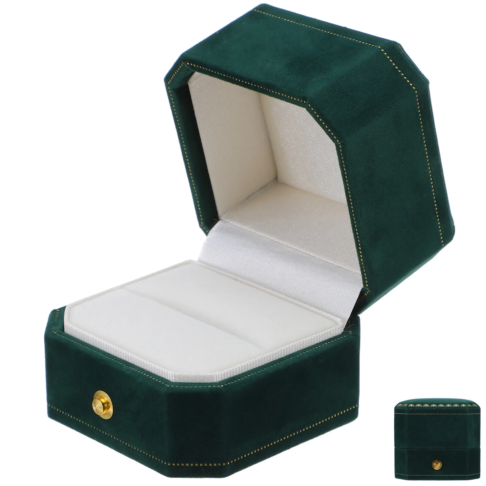 Octagonal Edged Ring Box Small Wedding Ring Holder Elegant Engagement Rings Carrier Decorative Jewelry Storage for Ceremony