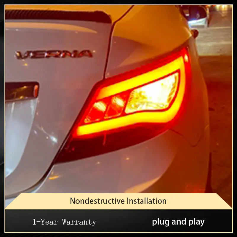 

Автомобильные фары для Hyundai Accent Verna 2010-2013, задний фонарь, авто светодиодный, корейская версия, DRL, сигнальный задний фонарь, аксессуары для задних фонарей