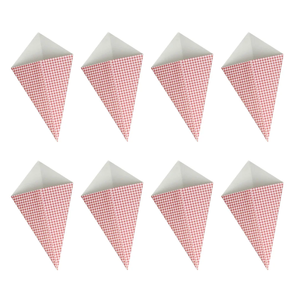 

50pcs Triangle Popcorn Boxes Cone Design Party French Fries Treat Box Oilproof Snack Container Party Supplies