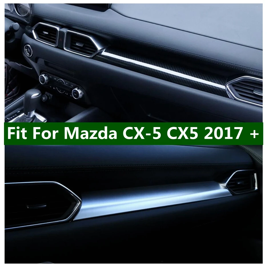 

ABS Metal Center Console Copilot Dashboard Instrument Decor Strips Cover Trim Fit For Mazda CX-5 CX5 2017 - 2024 Car Accessories