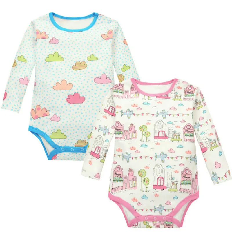 2pieces/lot Baby Boys Girls long sleeved Rompers  Newborn Baby\'s Clothes Kids Costume Jumpsuit&Rompers