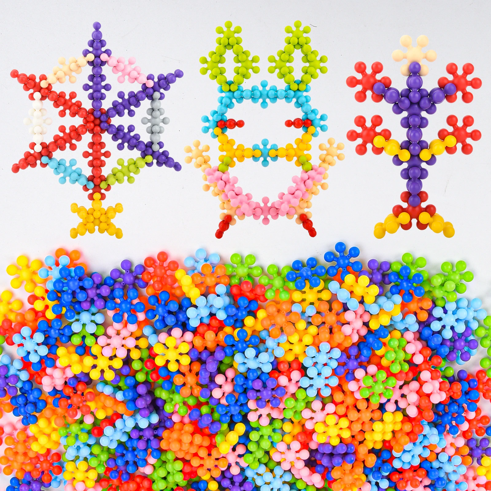 Kindergarten Boys And Girls Assemble Plum Blossom Building Blocks, Children'S Puzzle And Early Education Assembly Toys