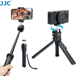JJC Extendable Phone Tripod Mini Vlogging Tripod With Phone Clip for DJI Osmo Canon Sony ZV-1 II ZV1 ZV-1F ZV-E10 RX100 VII