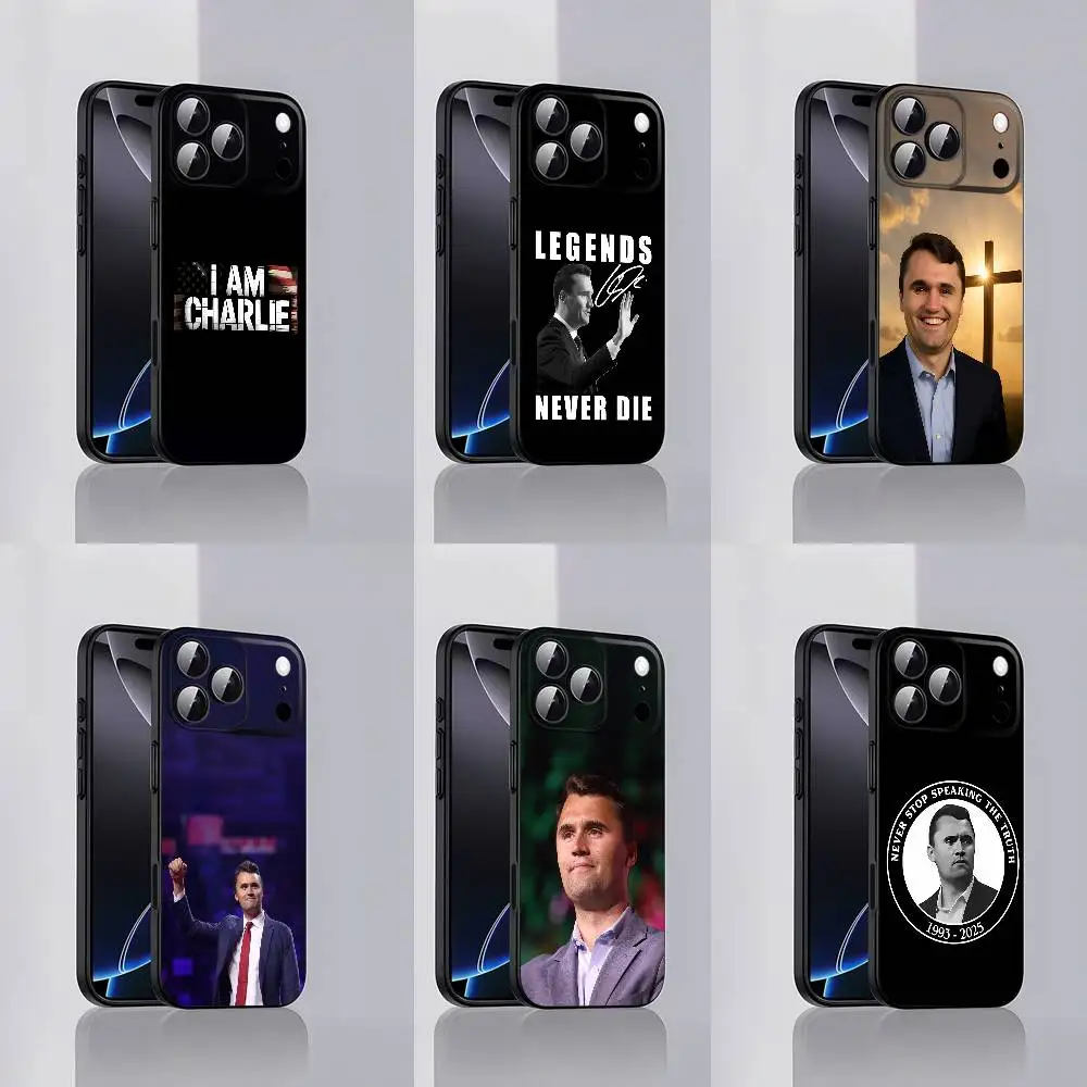 

Legends C-Charlie K-Kirk Phone Case For iPhone 17,16,15,14,13,12,Pro,Max,Plus,E,SE4,Air,Mini Black Soft Cover