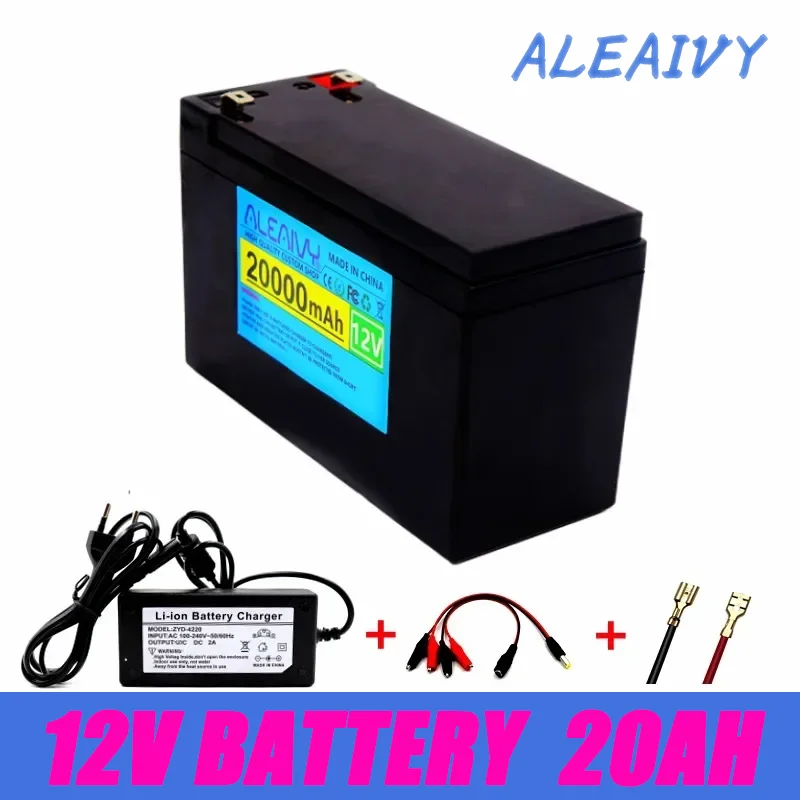 

Aleaivy 12V 20Ah 18650 Lithium Recharable Battery Pack for Solar Storage Battery Electric Lighting 12V 3A Charger